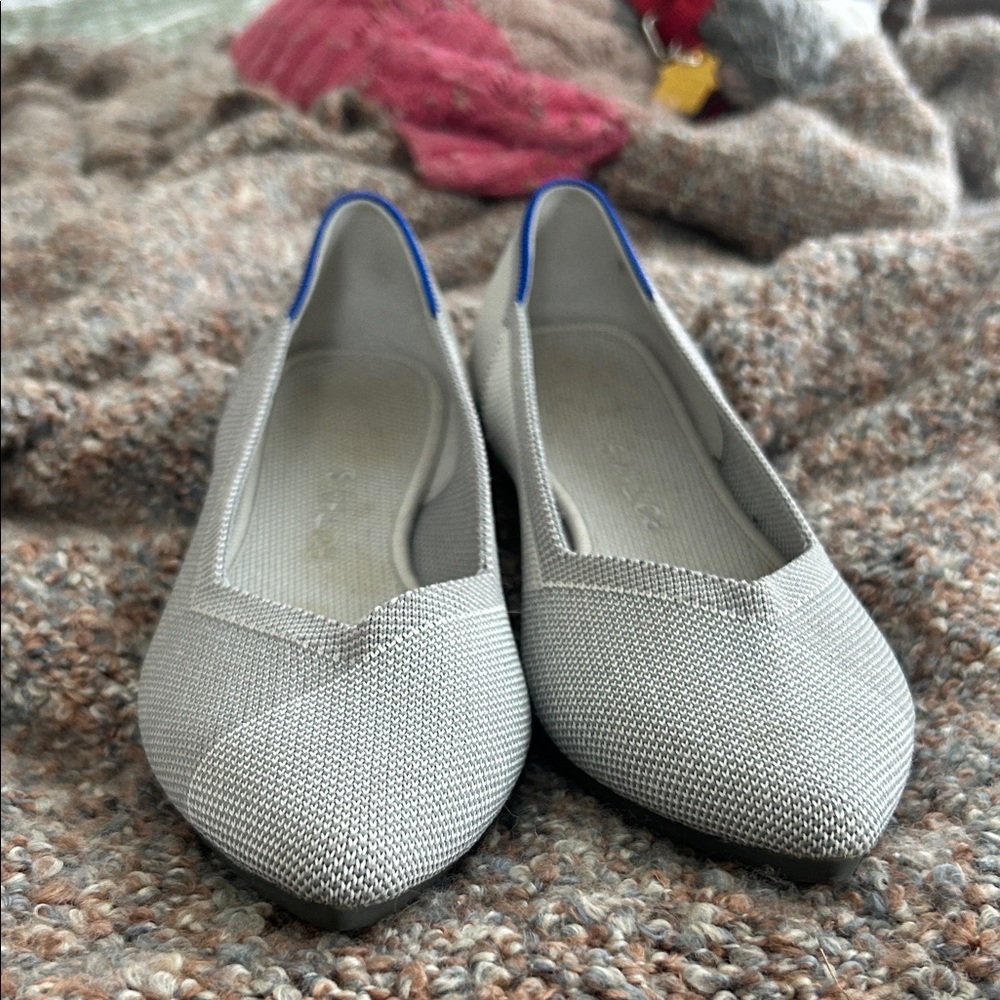 Rothy's Gray Women's Flats with Blue Accents